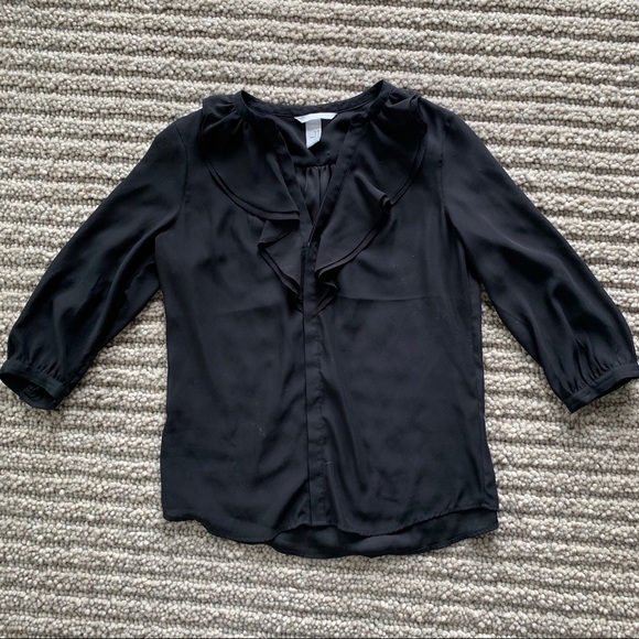 H&M Tops - H&M Black Ruffle Blouse